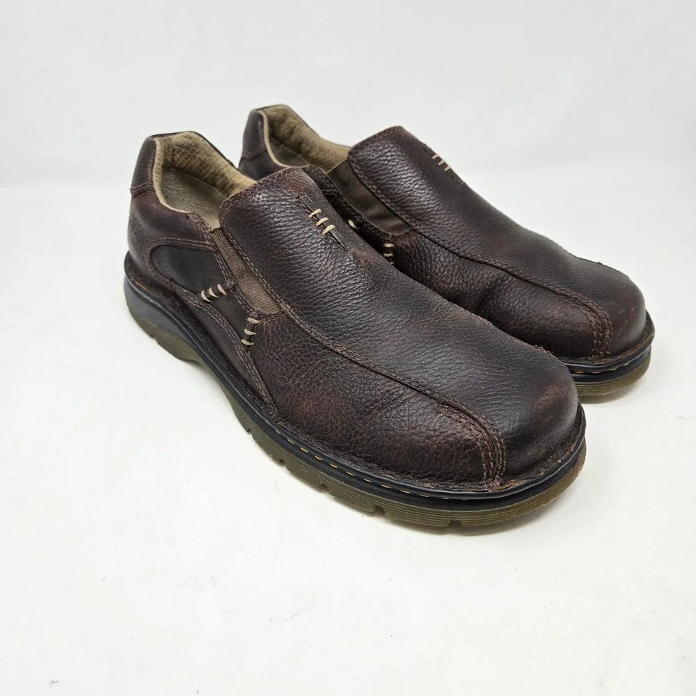 Dr. Martens Mawgan Slip On Loafers Dark Brown Leather Mens 11 AirWair Bouncing